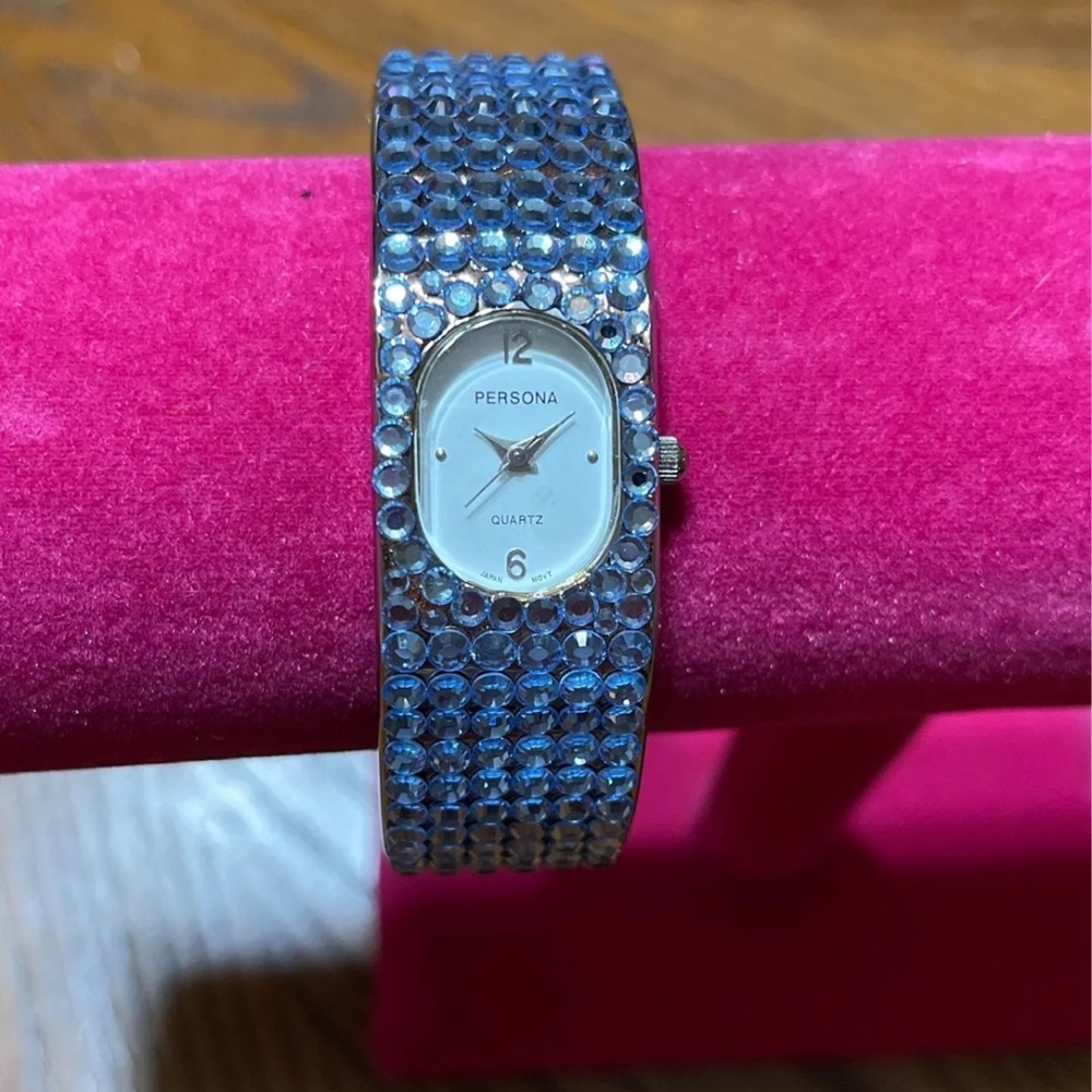Persona Blue Crystal Metal Watch